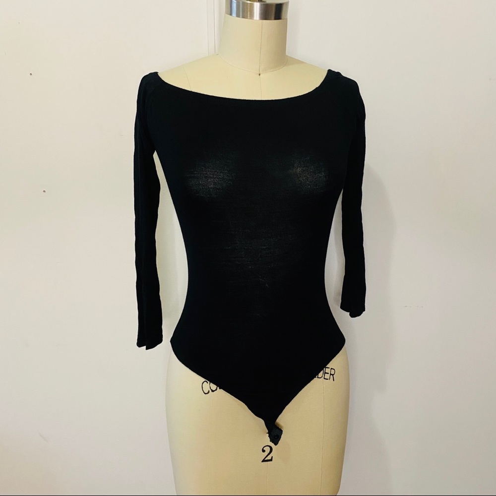 Nasty Gal Off The Shoulder Black Bodysuit